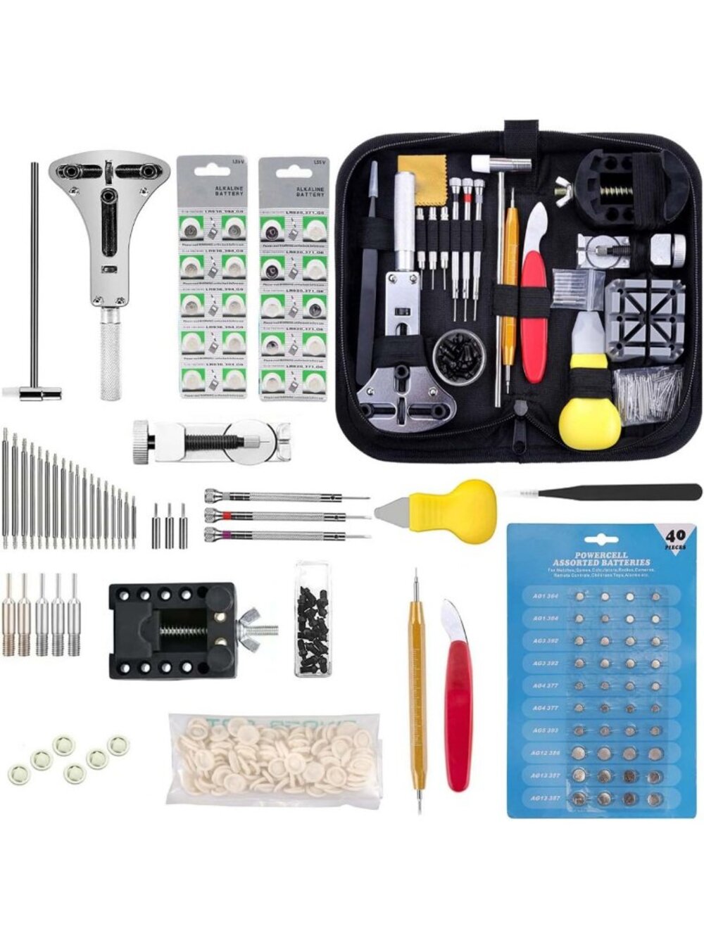 Professional 342-Piece Watch Repair Kit with Battery Tools, Link Remover